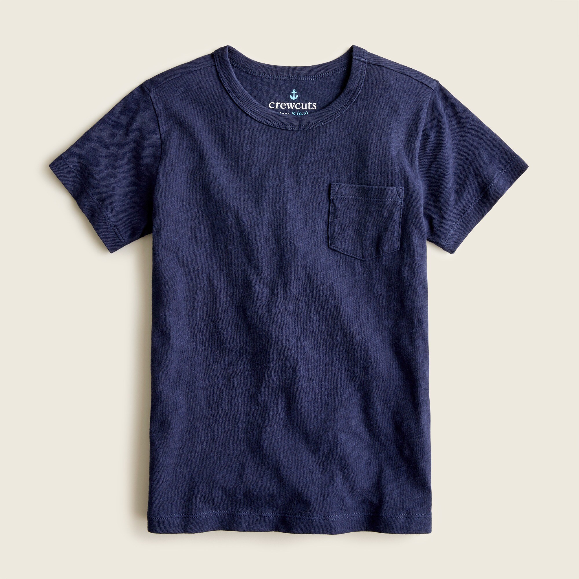Kids' pocket T-shirt in slub cotton