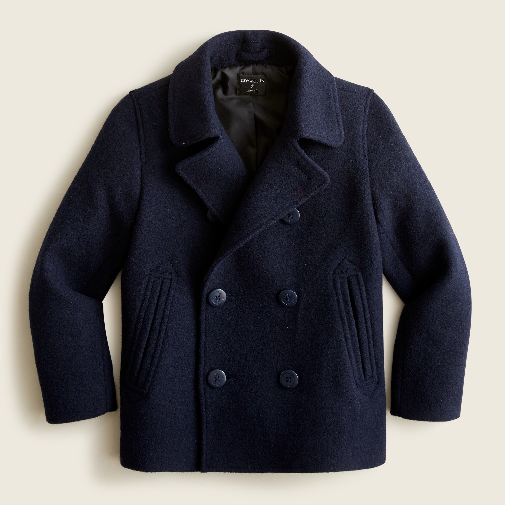 Boys' wool peacoat
