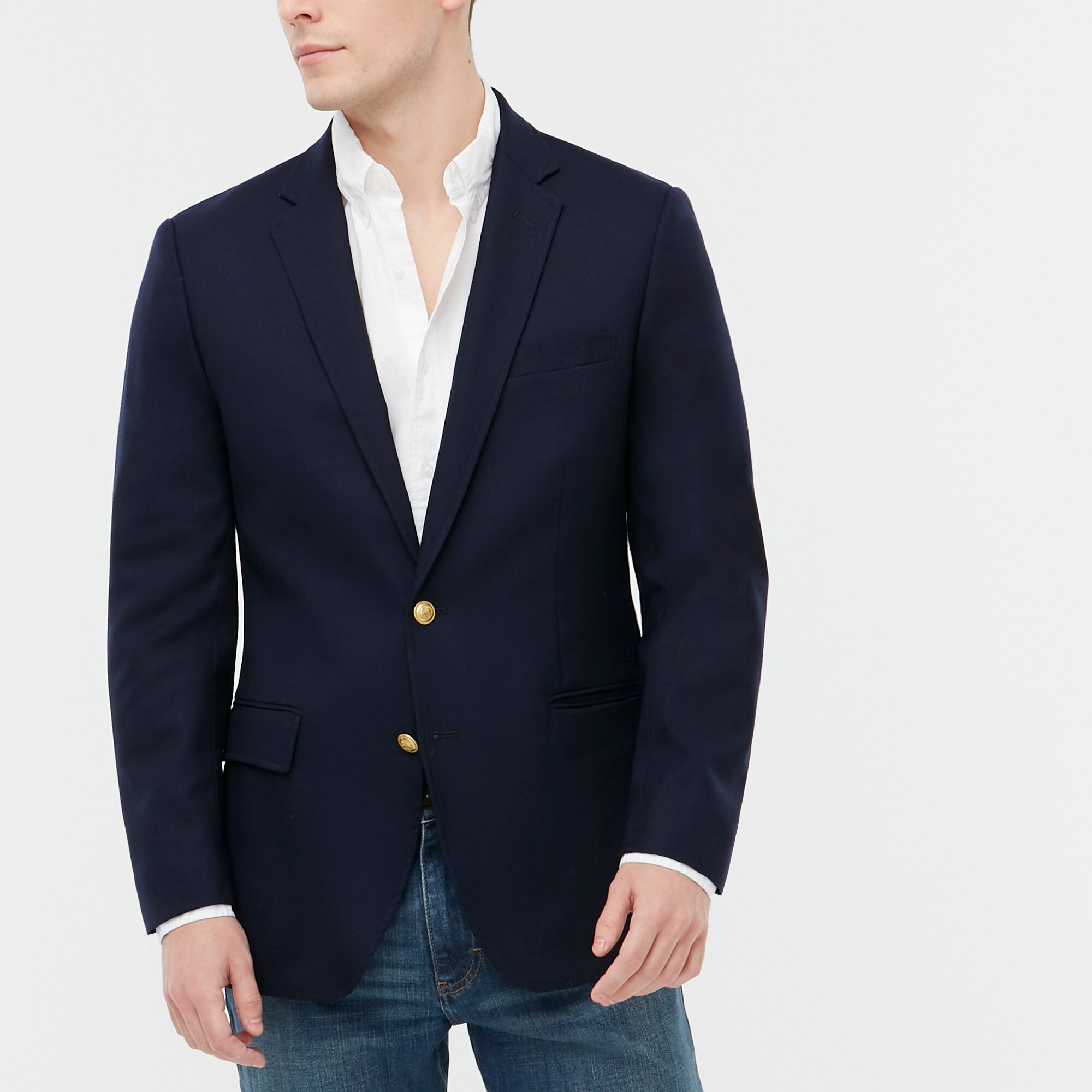 factory: slim-fit university blazer for men