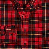 Plaid slim flannel shirt