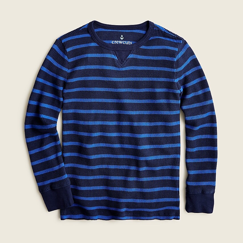 j.crew: boys' long-sleeve waffle t-shirt for boys, right side, view zoomed