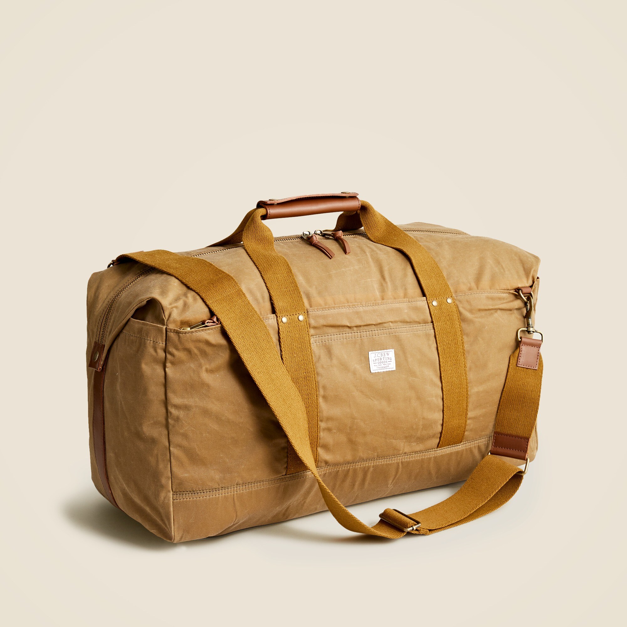 Waxed canvas duffel bag