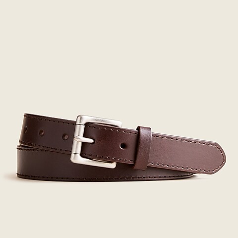 mens Italian leather roller buckle belt