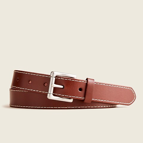 mens Italian leather roller buckle belt