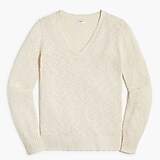 V-neck slub cotton sweater