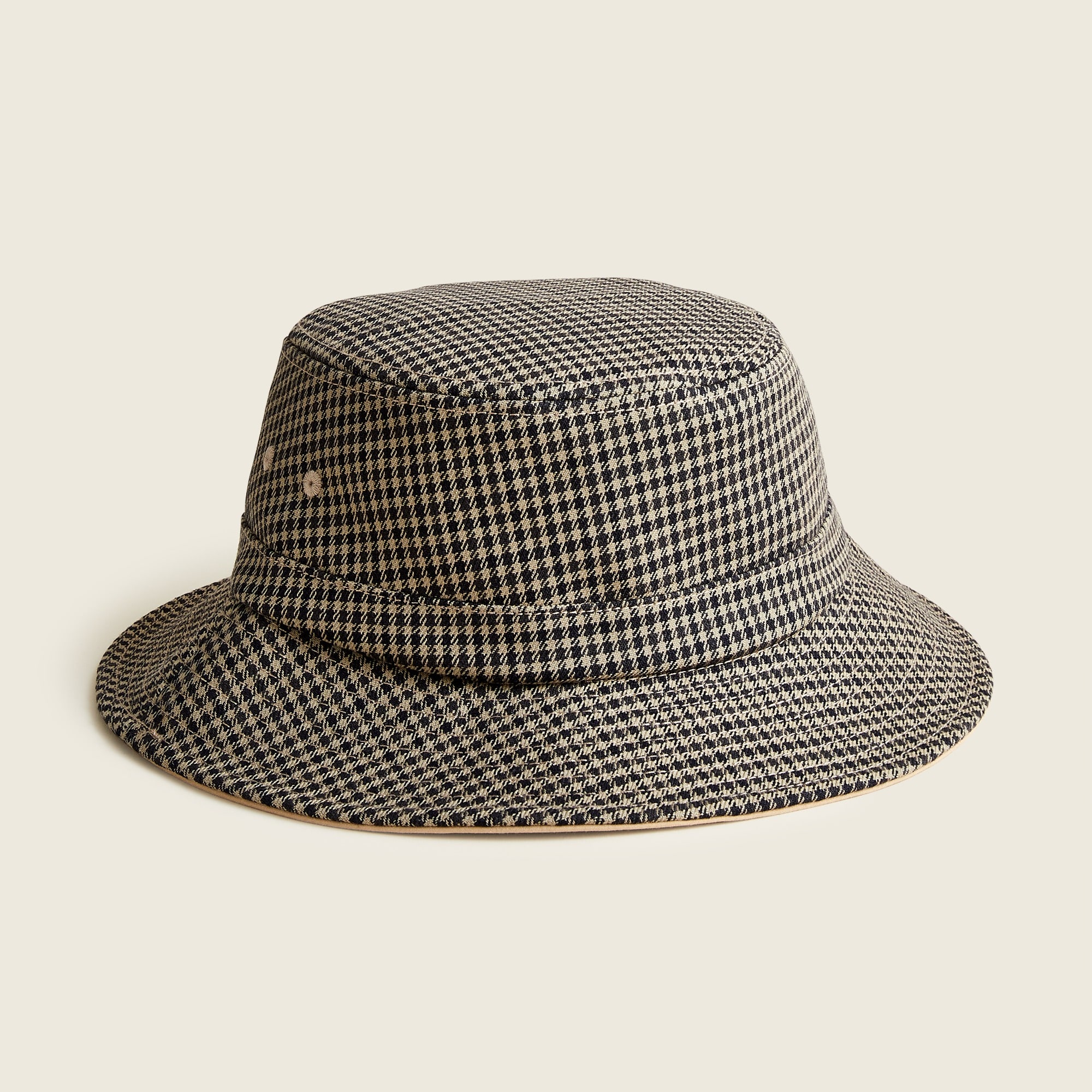 Bucket Hat In Houndstooth Italian Cotton-wool For Men | J.Crew display picture 3