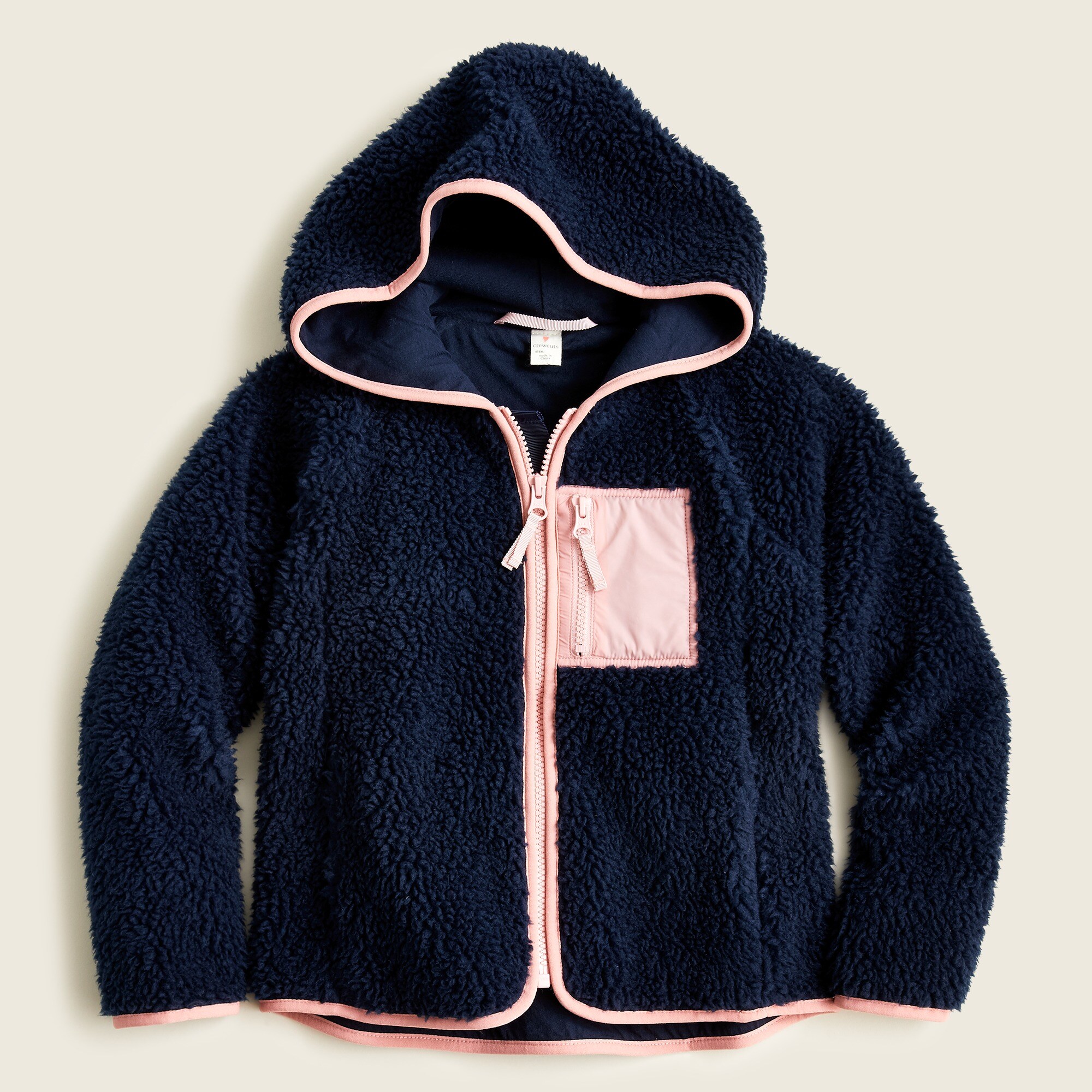 Girls' sherpa zip-up hoodie