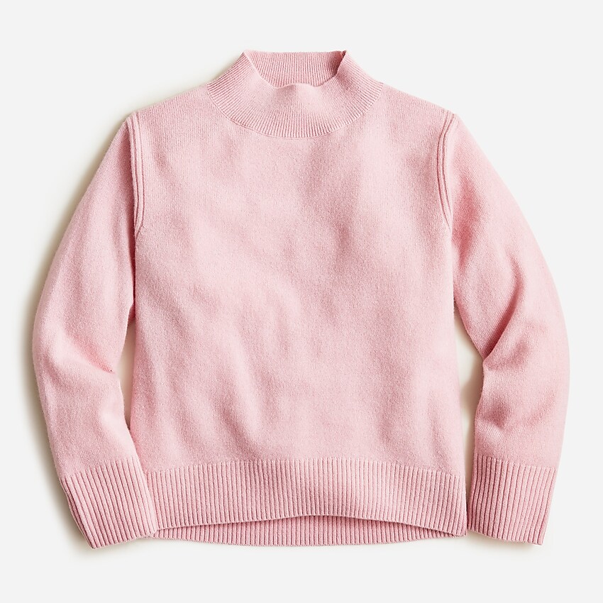 j.crew: girls' cashmere mockneck sweater for girls, right side, view zoomed