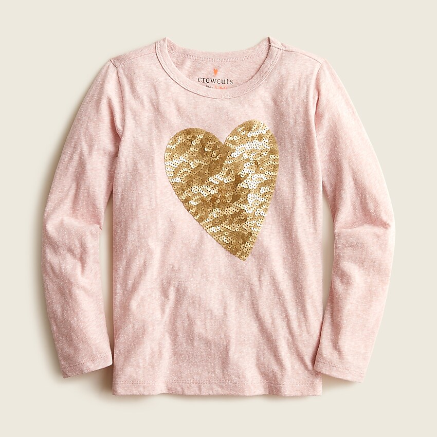 j.crew: girls' sequin graphic t-shirt for girls, right side, view zoomed