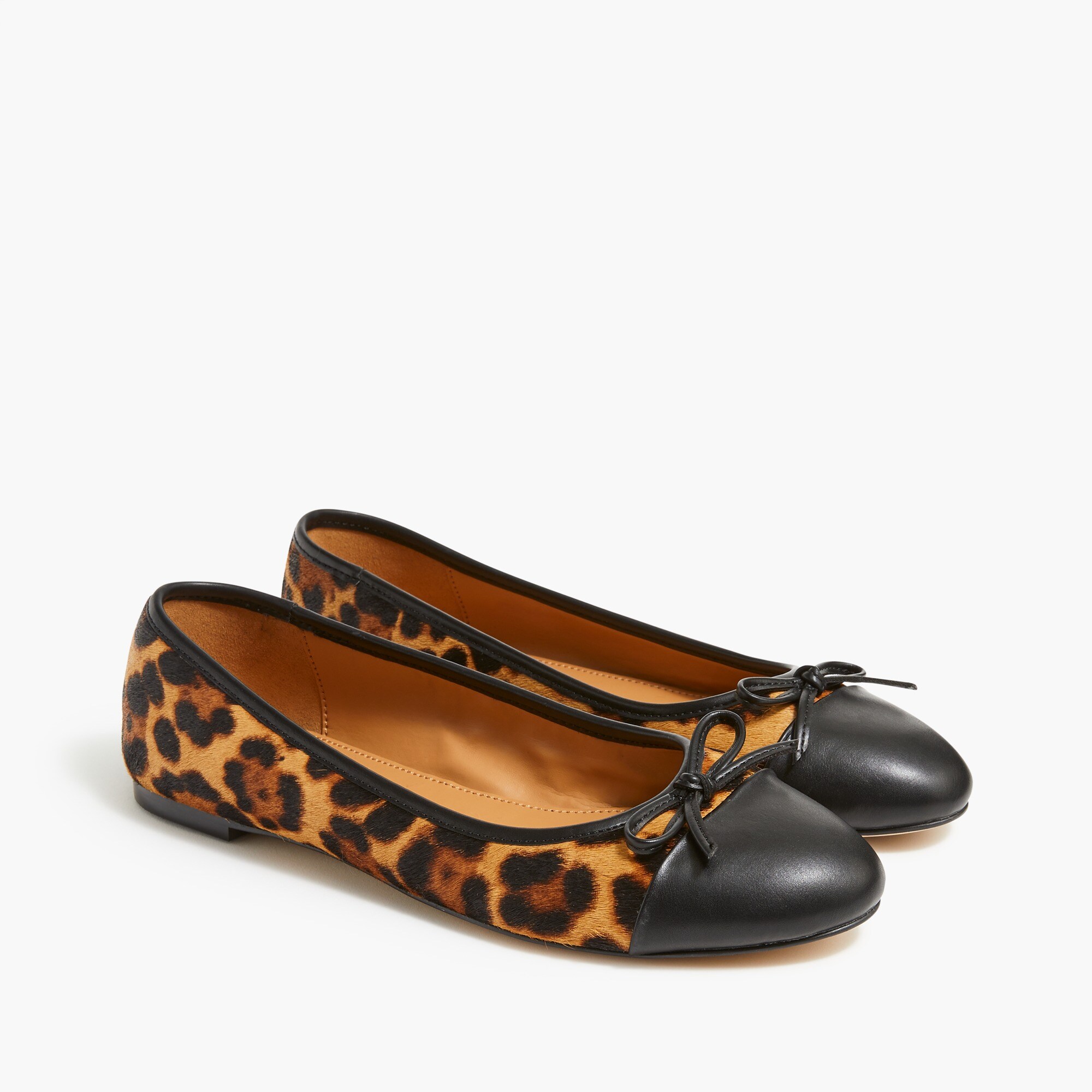 calfhair captoe ballet flats for women