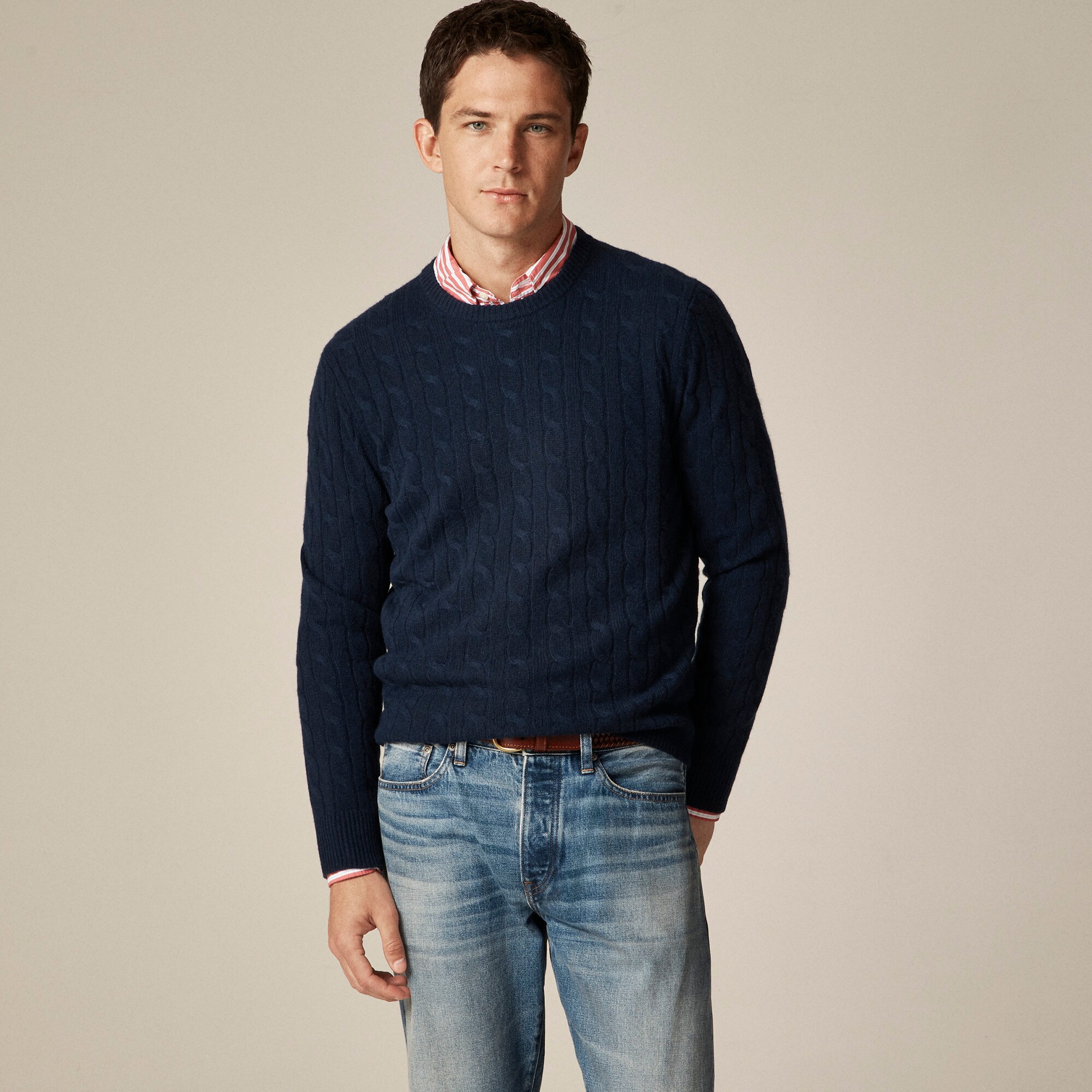 J.Crew: Cashmere Cable-knit Sweater For Men