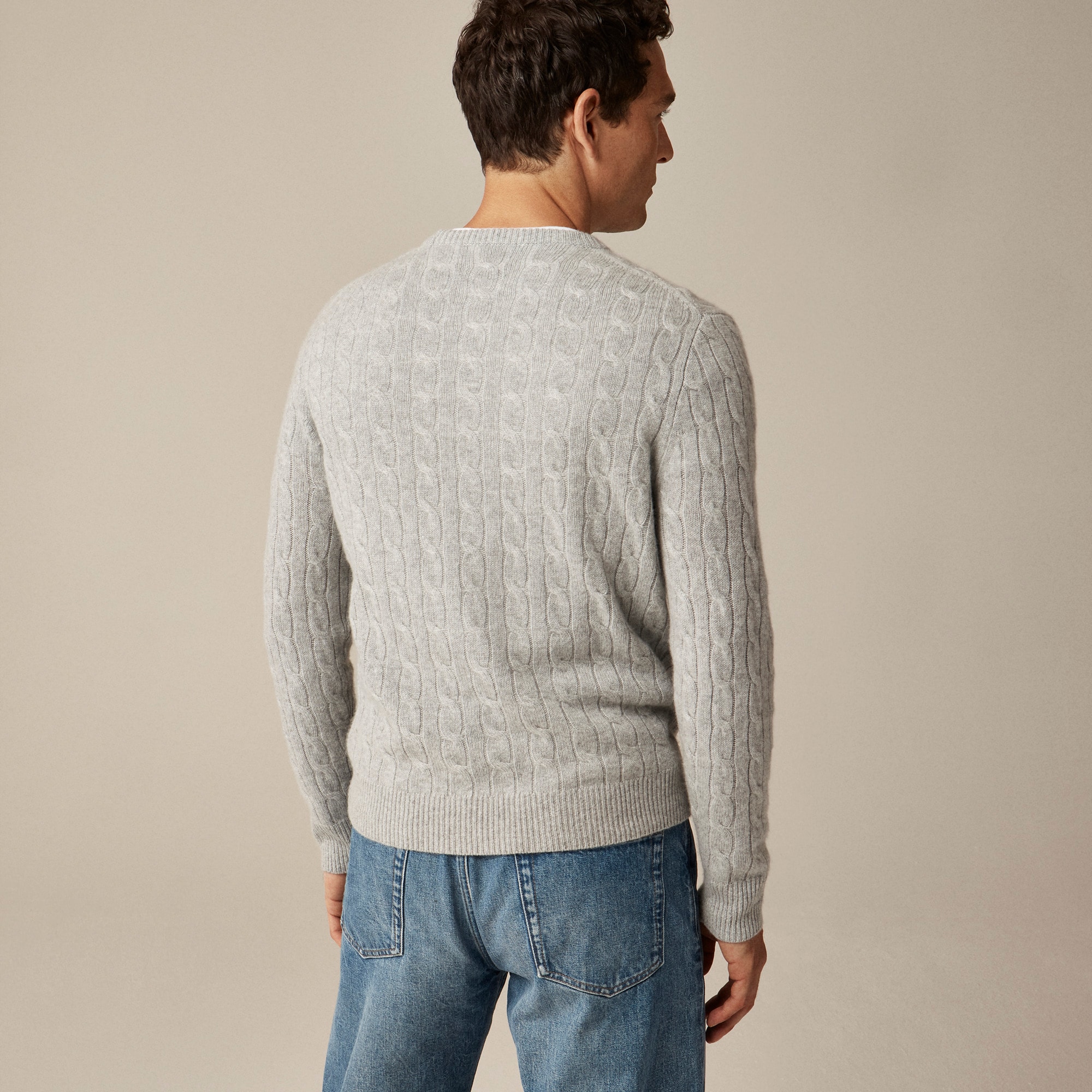 ニット/セーター calme hand cable pullover knit Handknit Cortina Cable Pullover in Camel – MIRTH