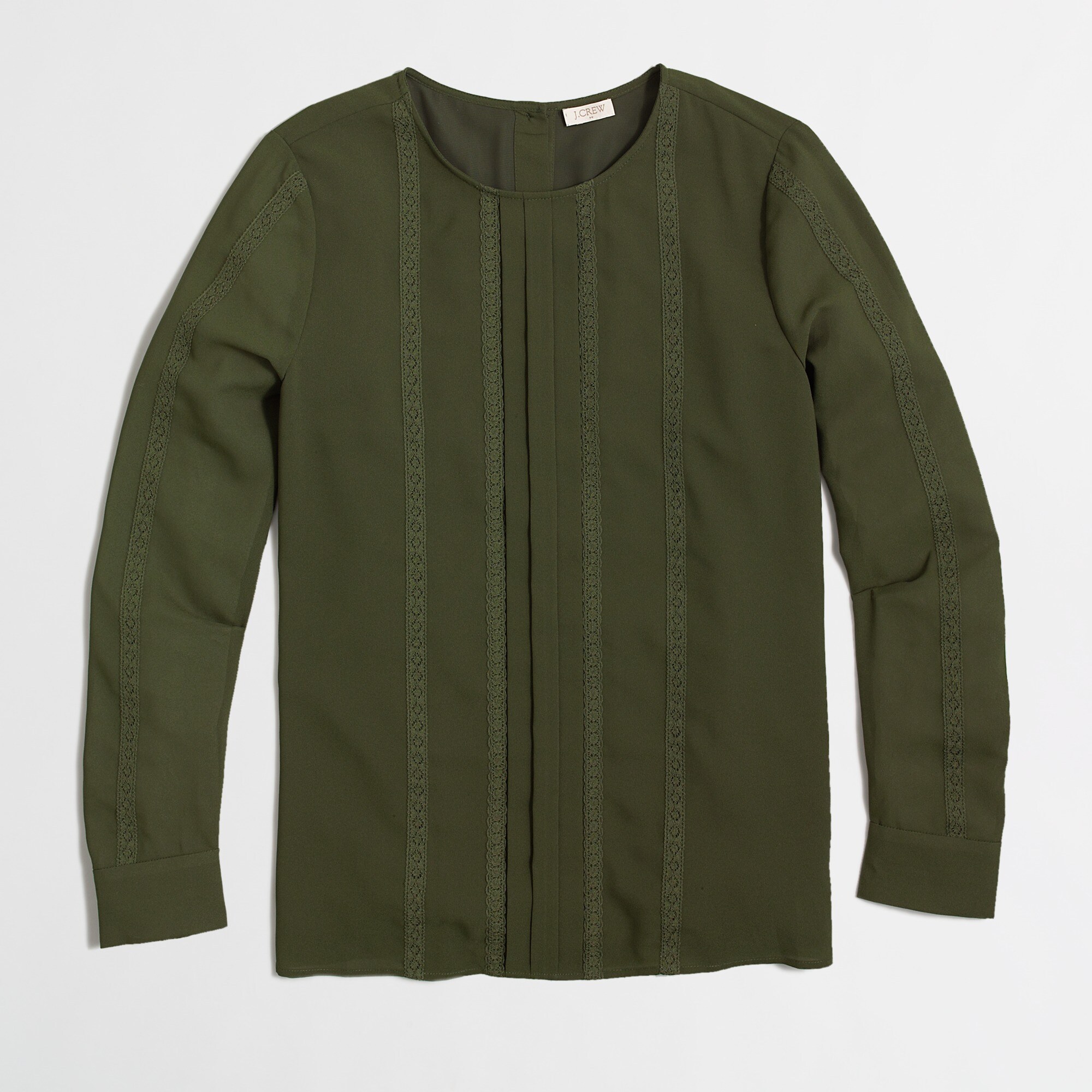factory lace-stripe blouse for women