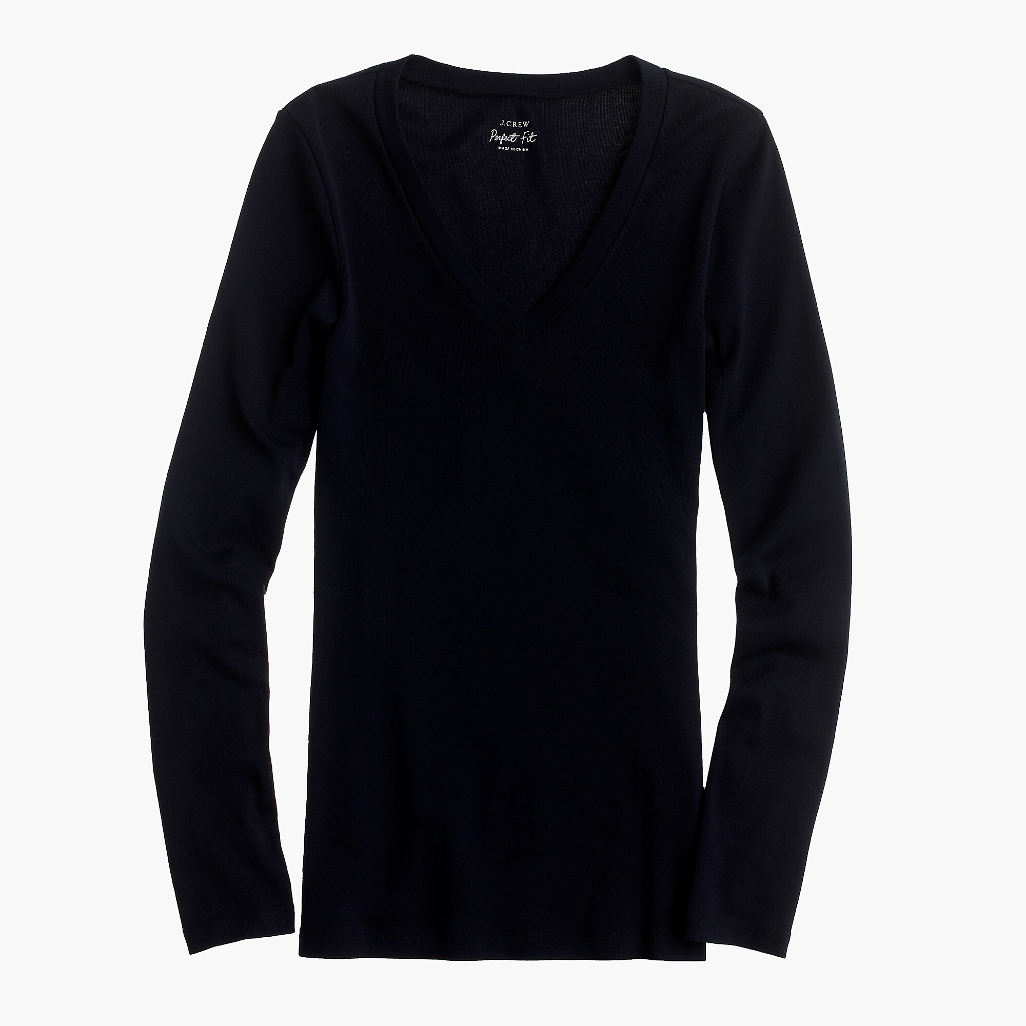J.Crew: Perfect-fit Long-sleeve V-neck T-shirt For Women