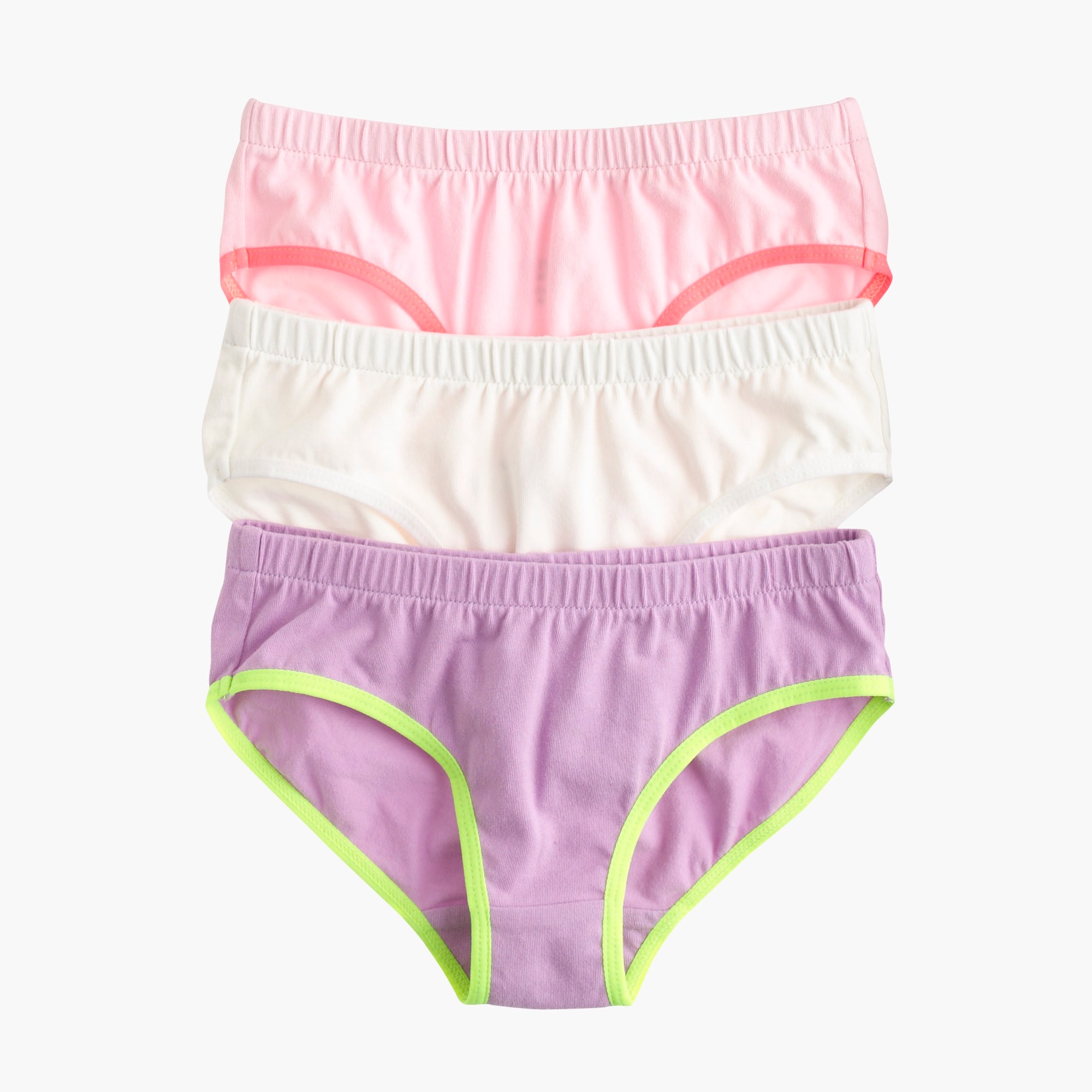 Girls' underwear three-pack in solid