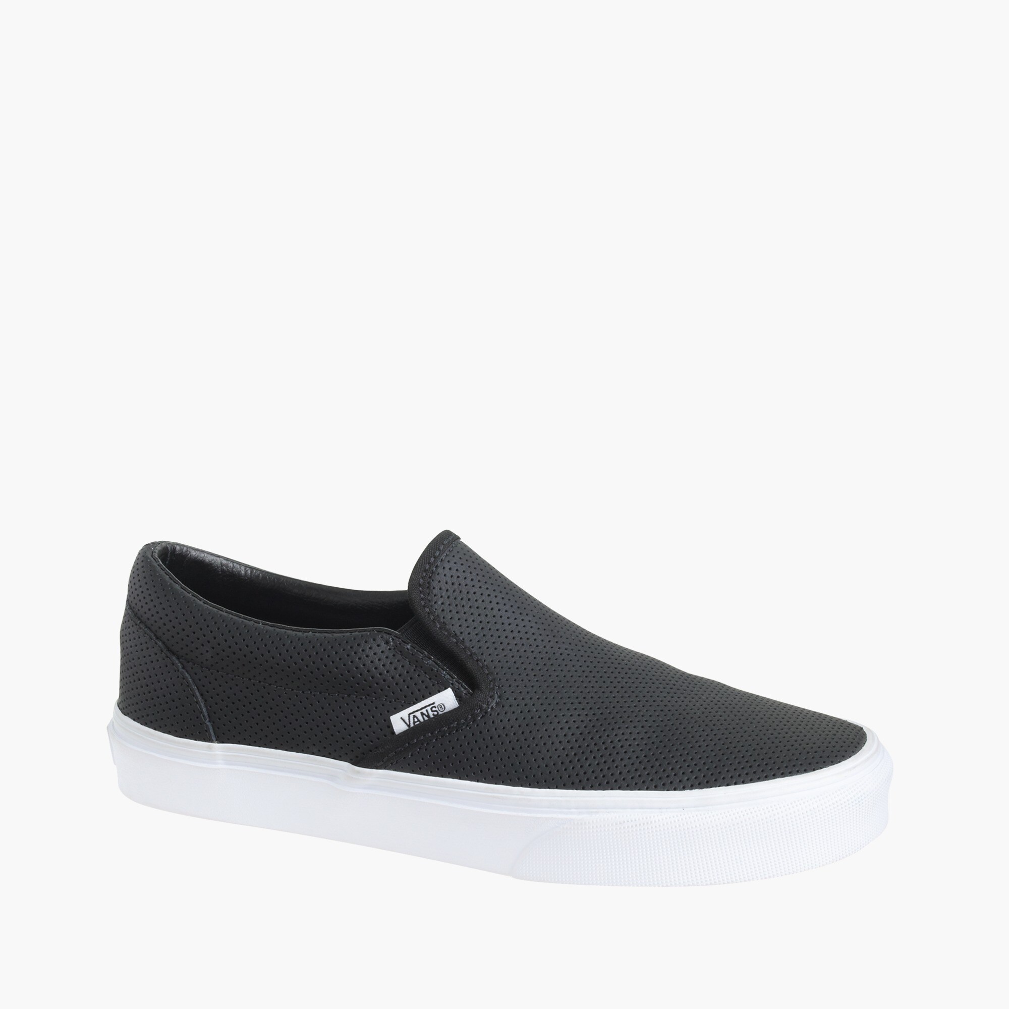 black and white womens slip on vans