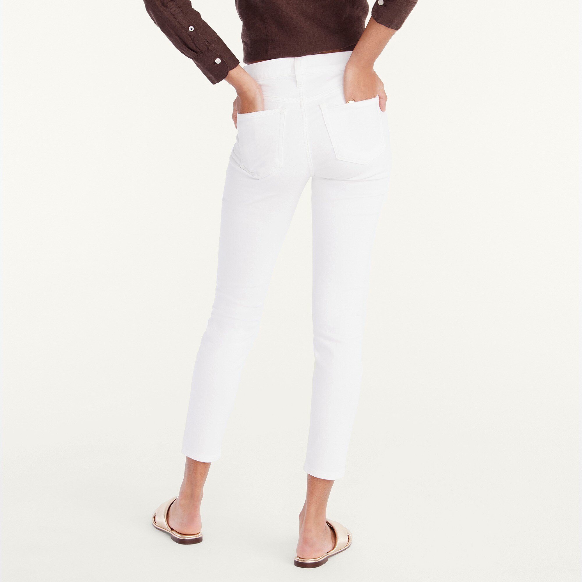 9" mid-rise toothpick jean in white