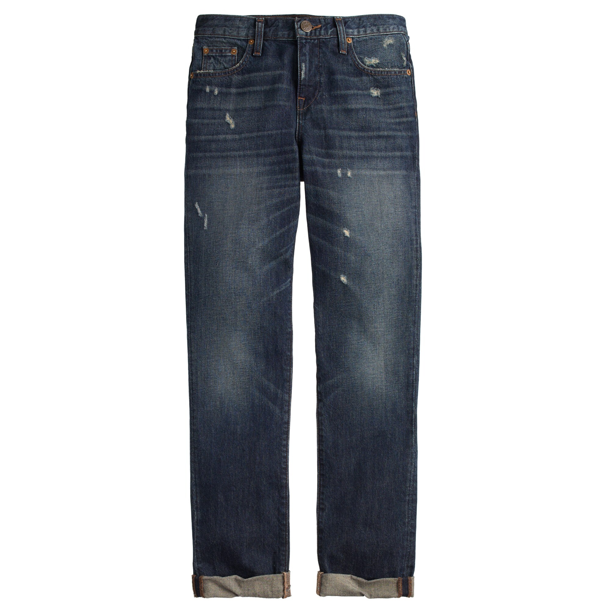 Broken-in boyfriend jean in traction wash