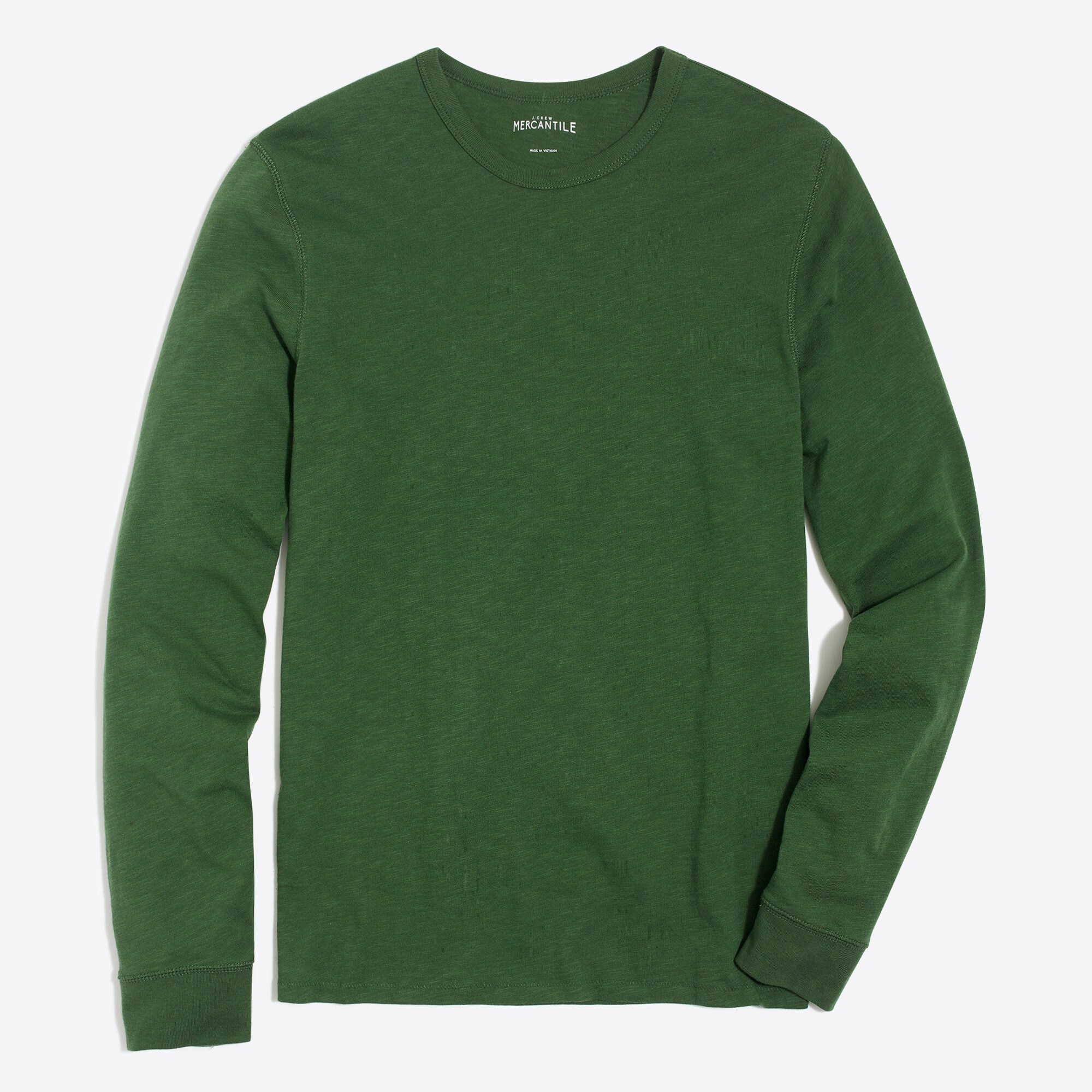 long-sleeve slub cotton tee for men