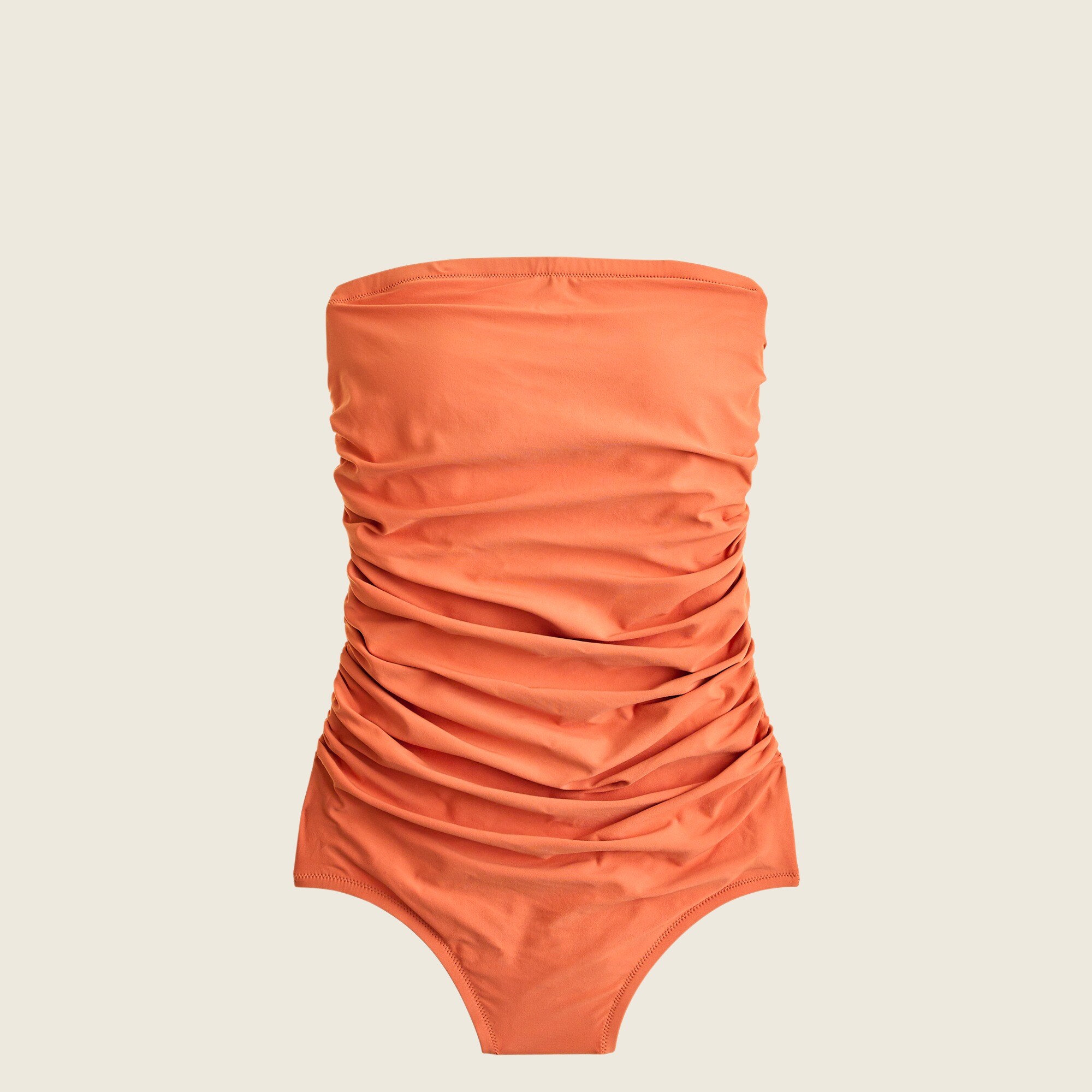 Ruched bandeau one-piece swimsuit