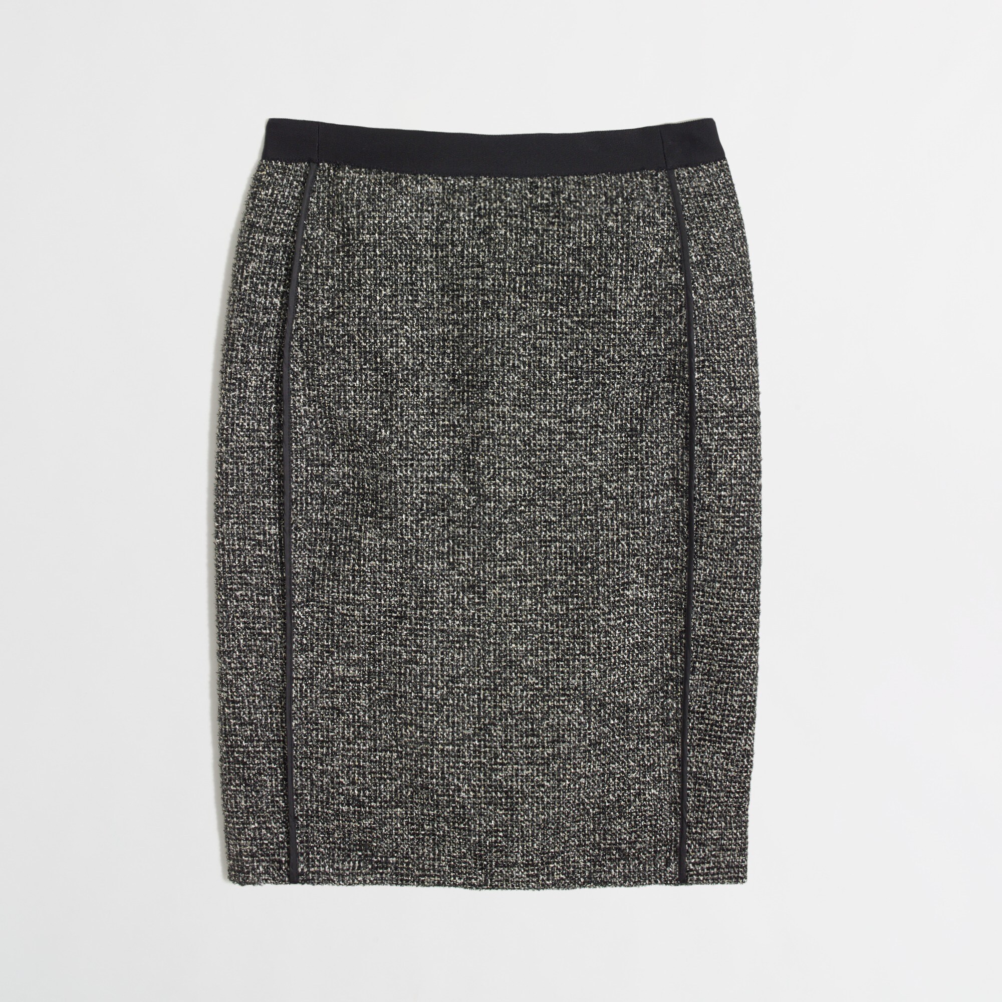 Factory pencil skirt in metallic tweed