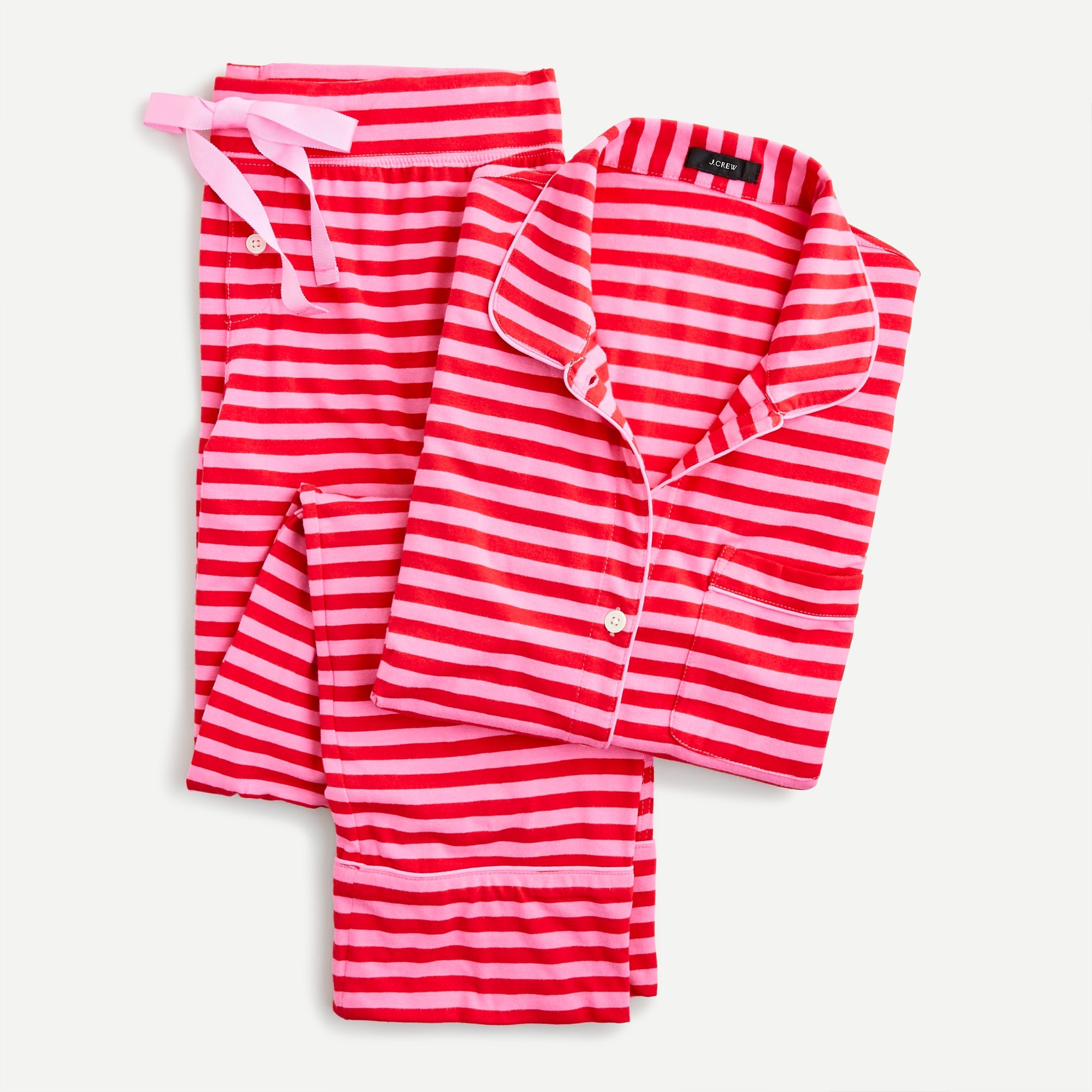 J.Crew: Dreamy Cotton Pajama Set In Stripe For Women
