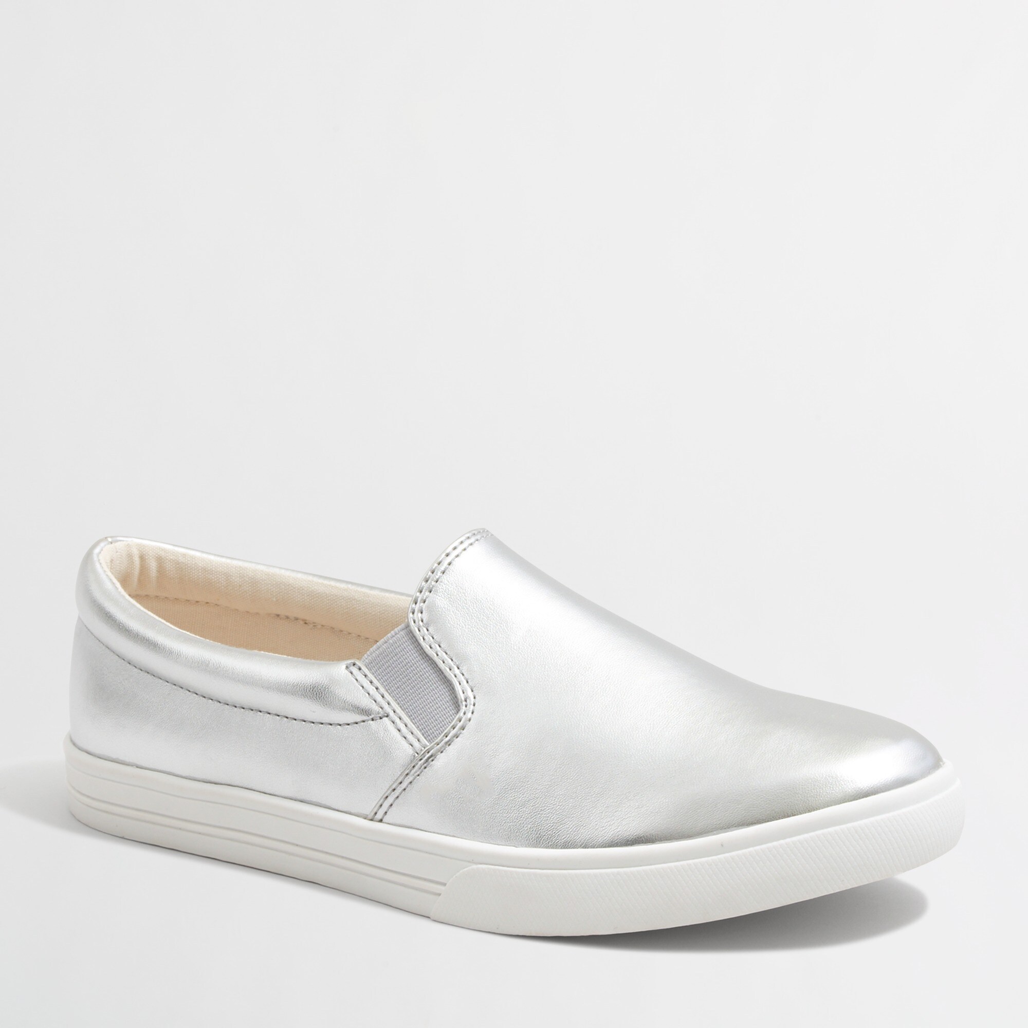 Factory metallic slip-on sneakers