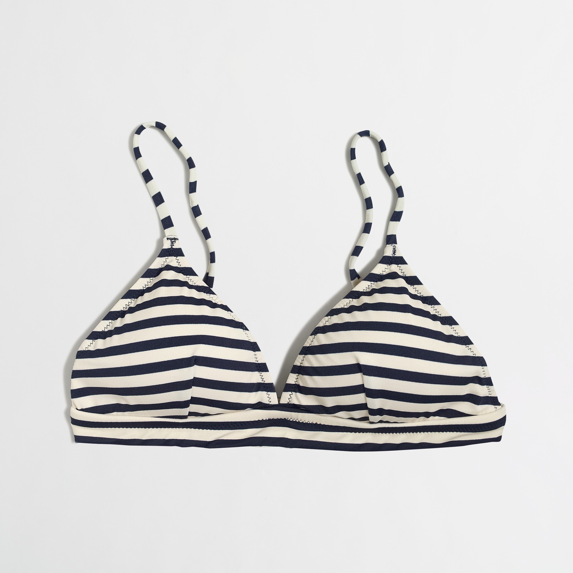 Triangle bikini top in sailor stripe