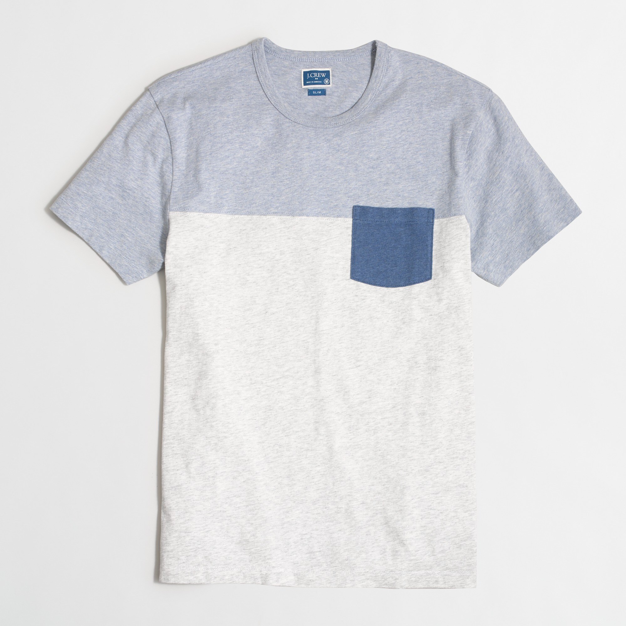 slim pieced pocket tee for men