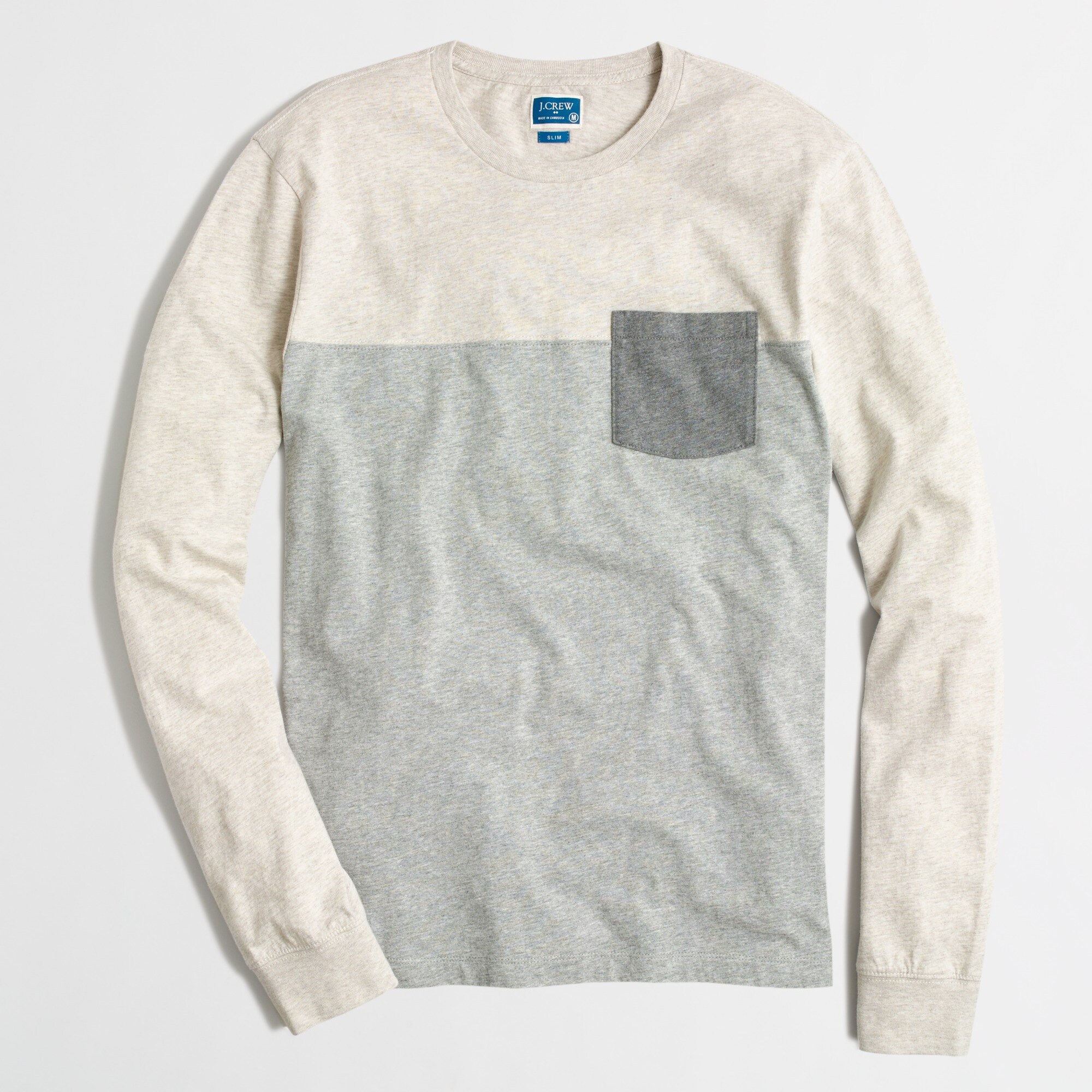 Slim long-sleeve pieced tee