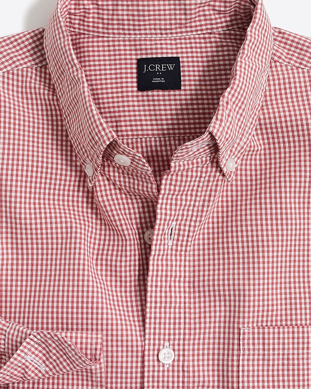 Factory: Slim Washed Shirt In Mini-gingham For Men Factory: Slim Washed Shirt In Mini-gingham For Men