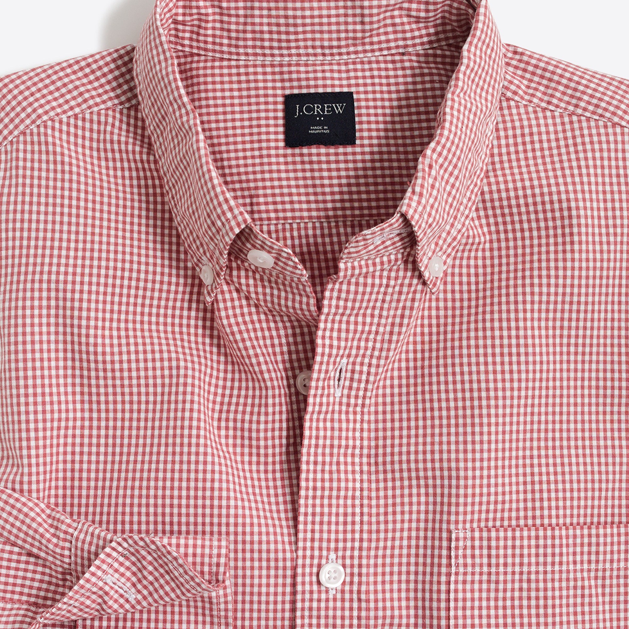slim washed shirt in mini-gingham for men