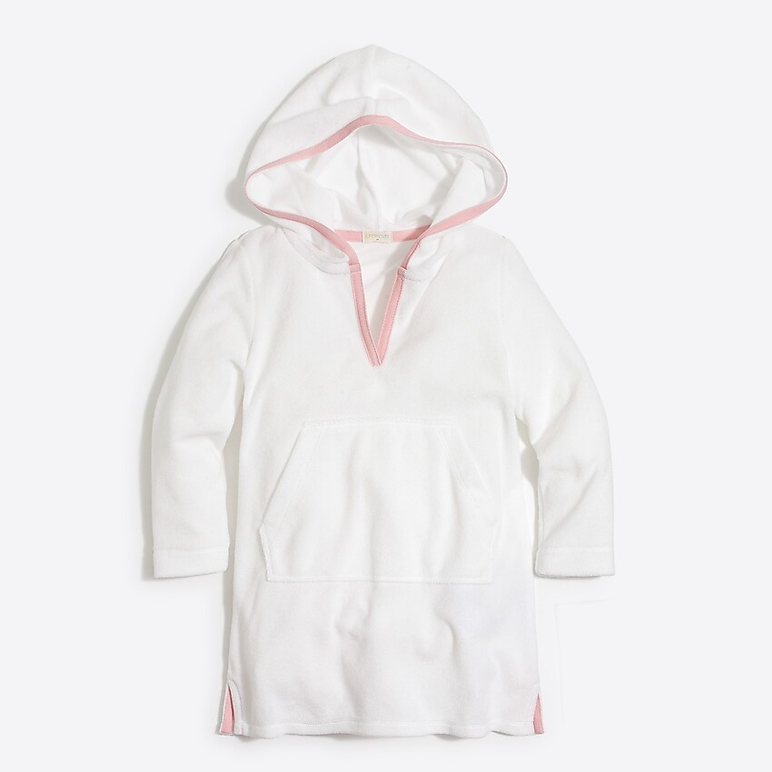 factory: girls' hooded terry cover-up for girls, right side, view zoomed