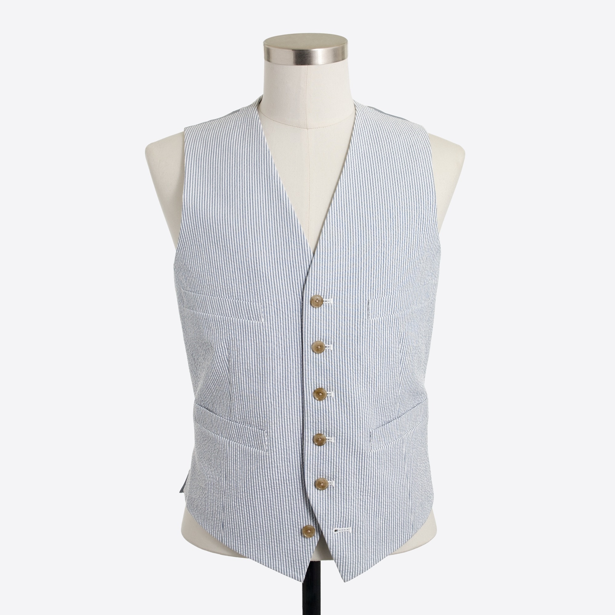 Thompson suit vest in seersucker