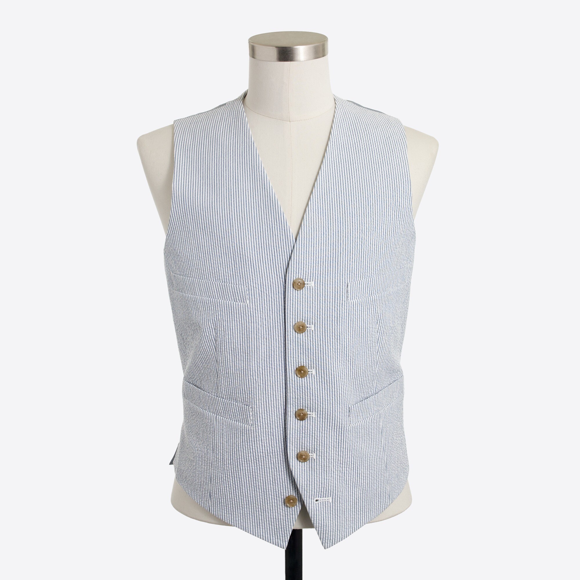 Thompson suit vest in seersucker