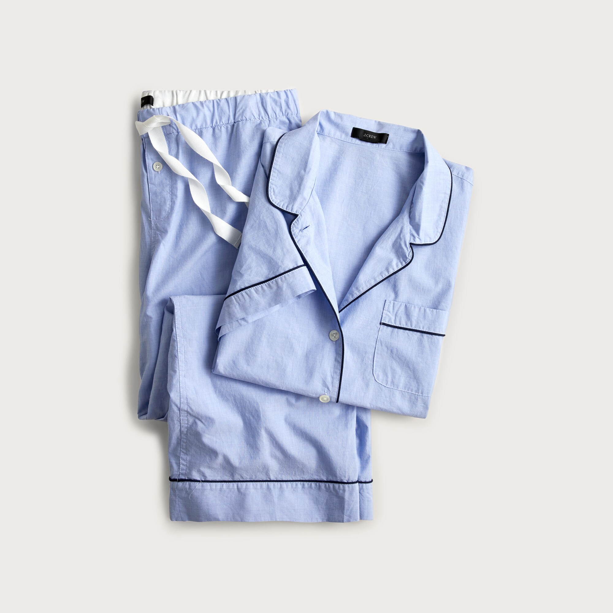 End-on-end cotton long-sleeve pajama set