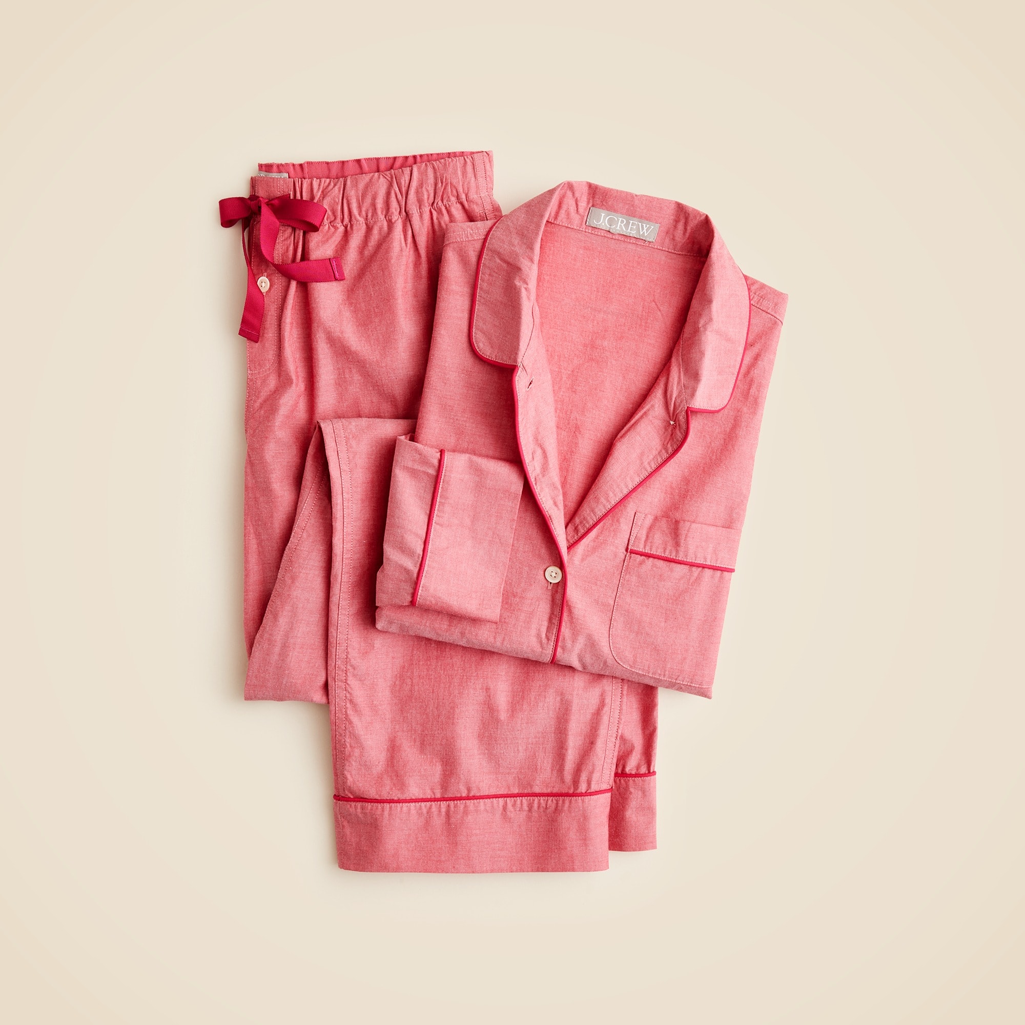 womens End-on-end cotton long-sleeve pajama set