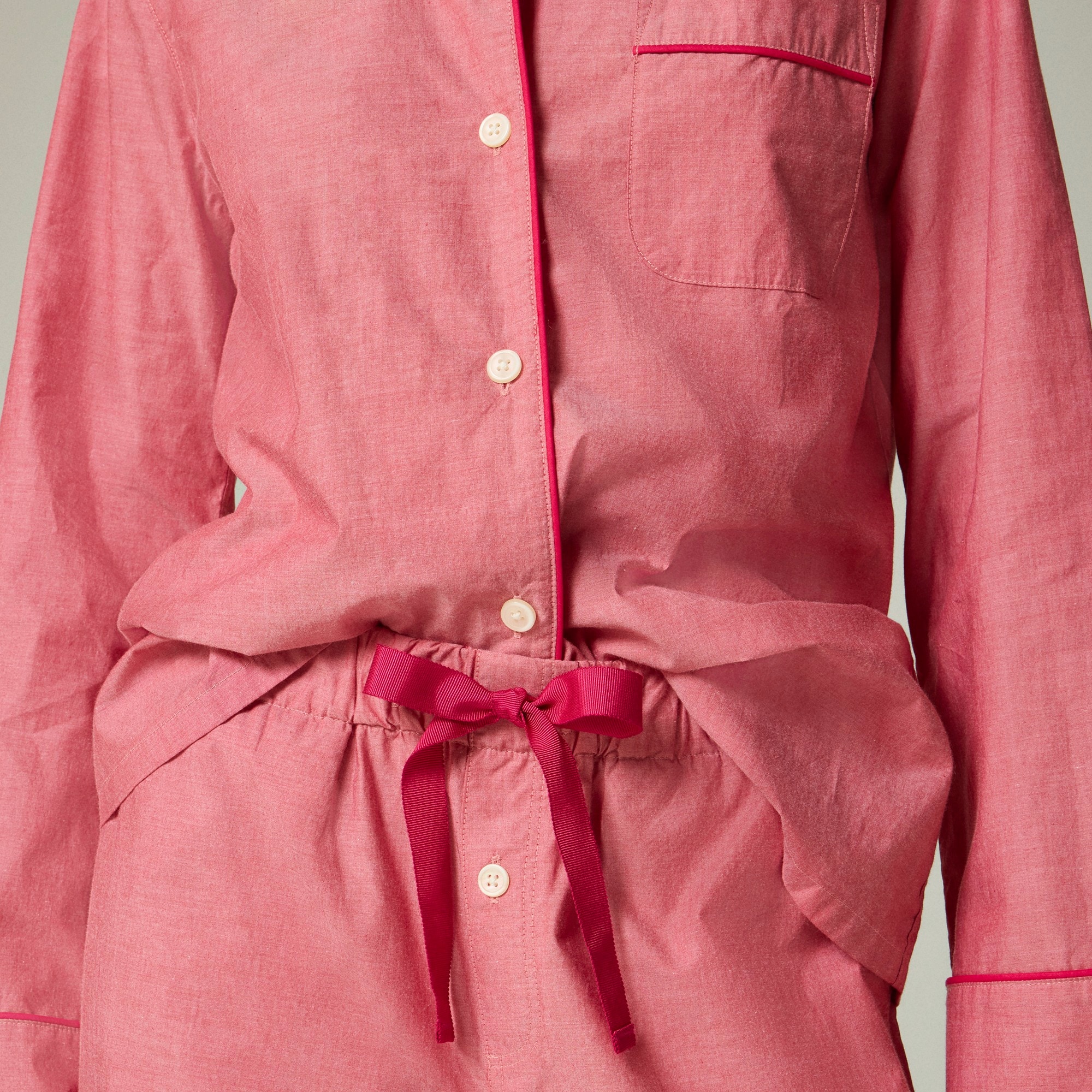 End-on-end cotton long-sleeve pajama set