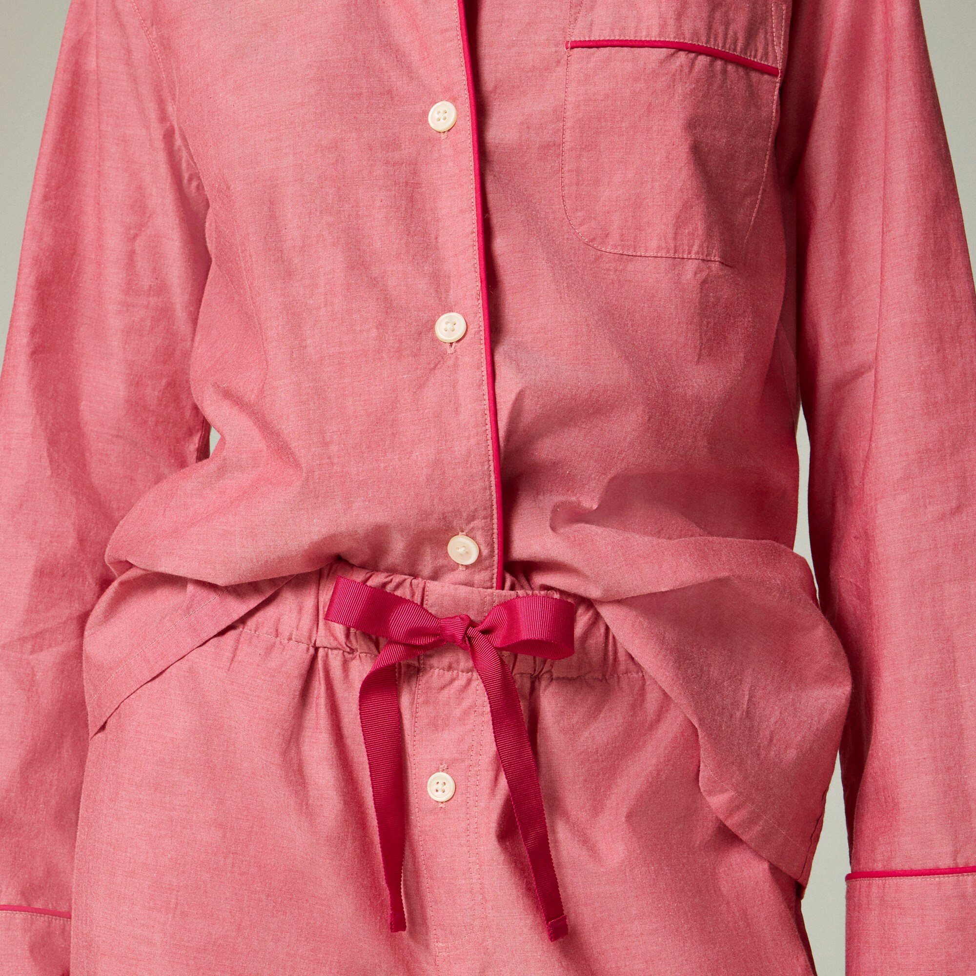 End-on-end cotton long-sleeve pajama set
