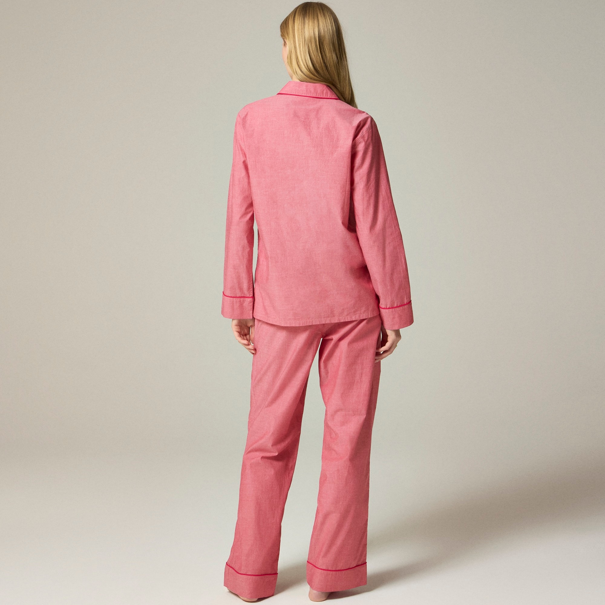 End-on-end cotton long-sleeve pajama set