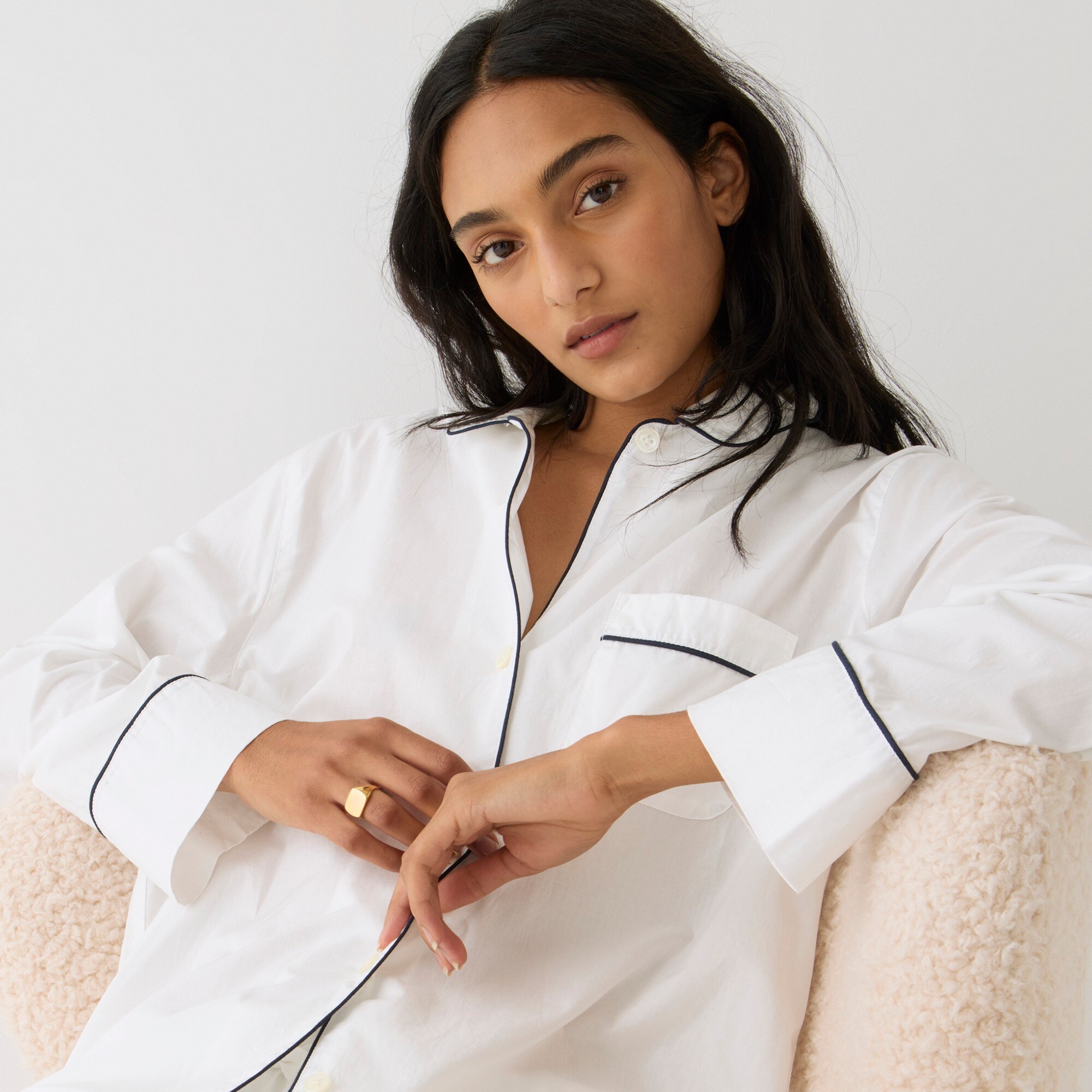 End-on-end cotton long-sleeve pajama set