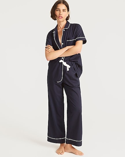 j.crew: end-on-end cotton short-sleeve pajama set for women