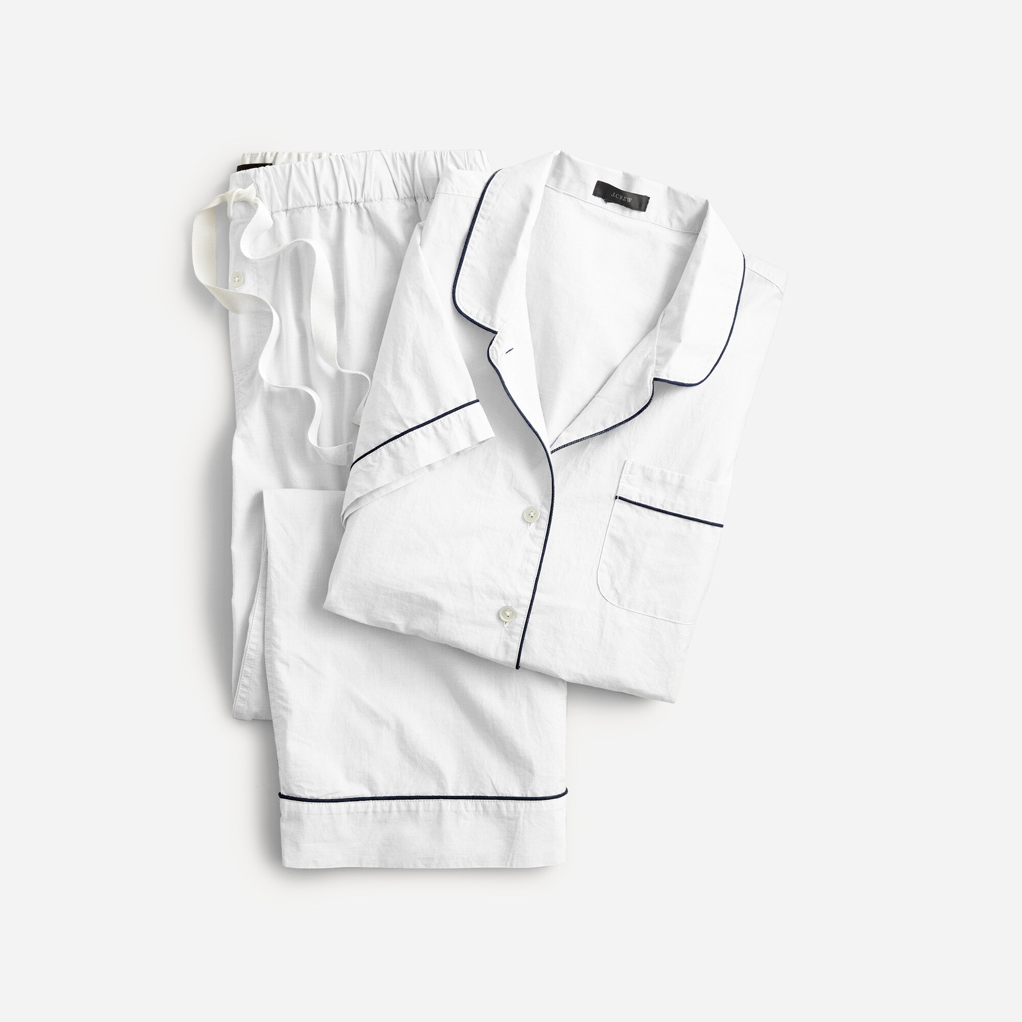 J.Crew: End-on-end Cotton Short-sleeve Pajama Set For Women