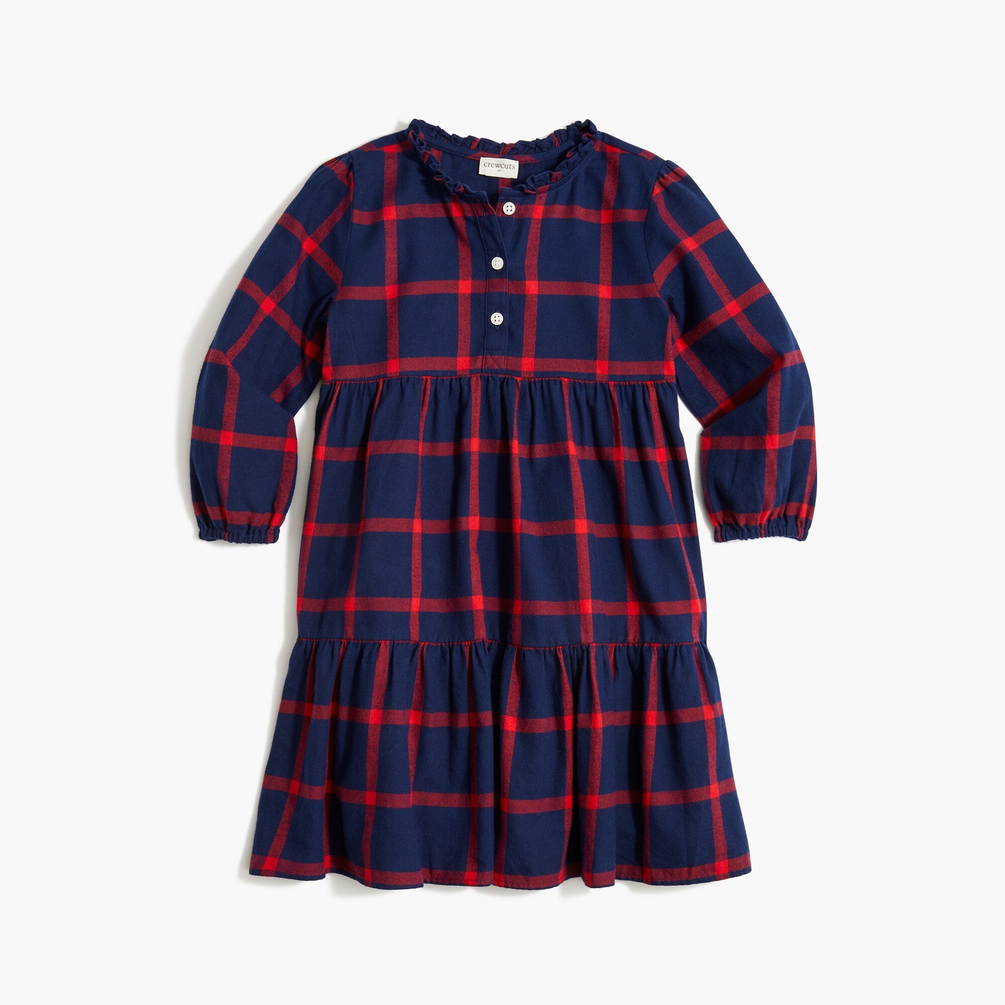 Girls' windowpane flannel dress