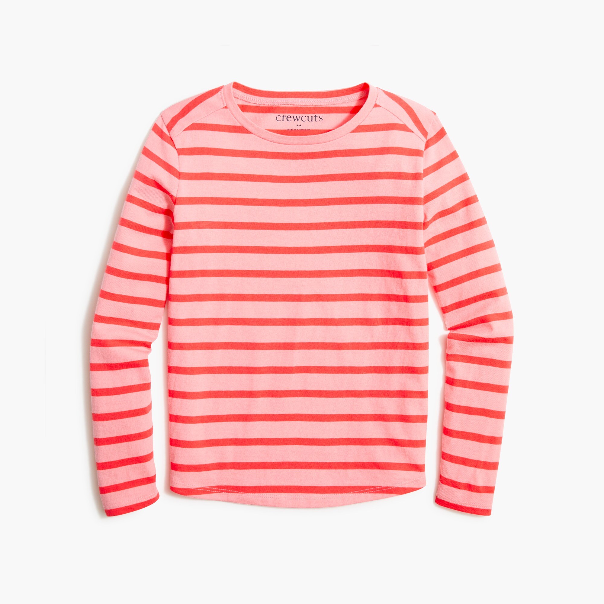 Girls' long-sleeve tee with shirttail hem