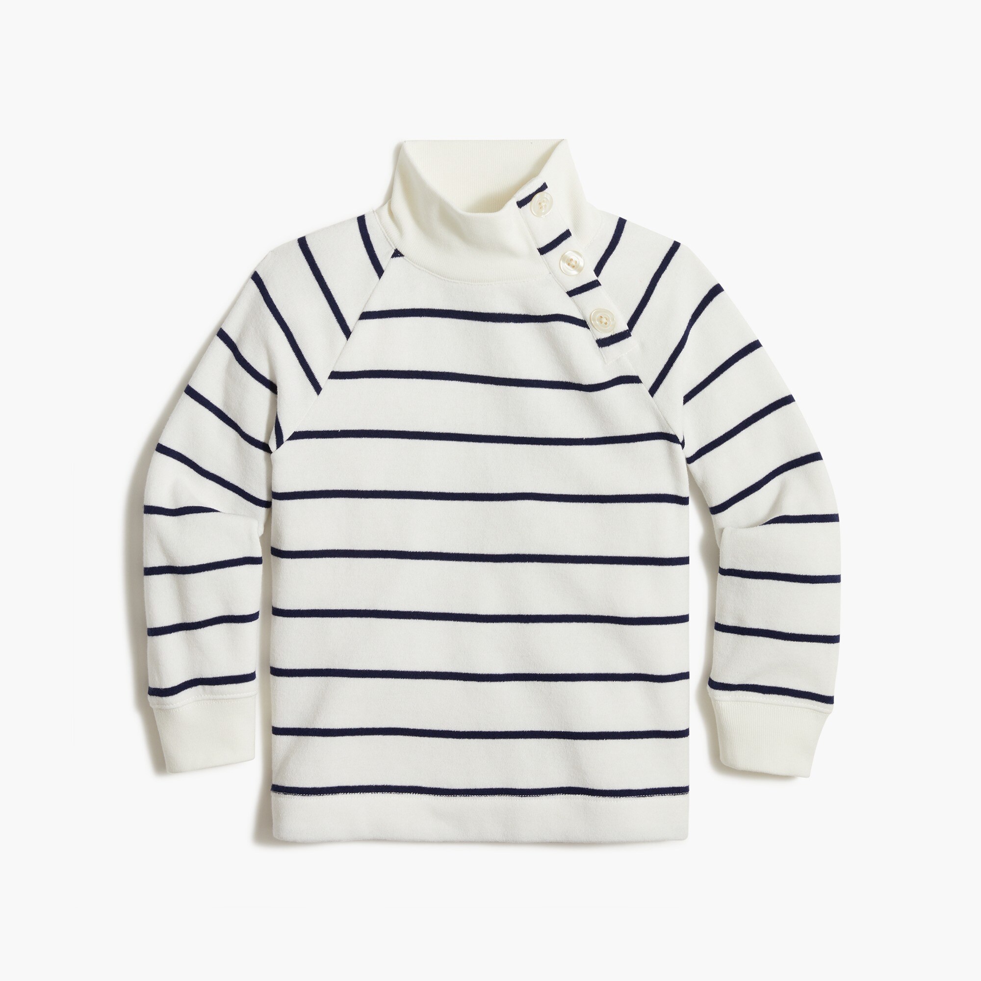 girls' wide button-collar sweatshirt in cloudspun fleece for girls