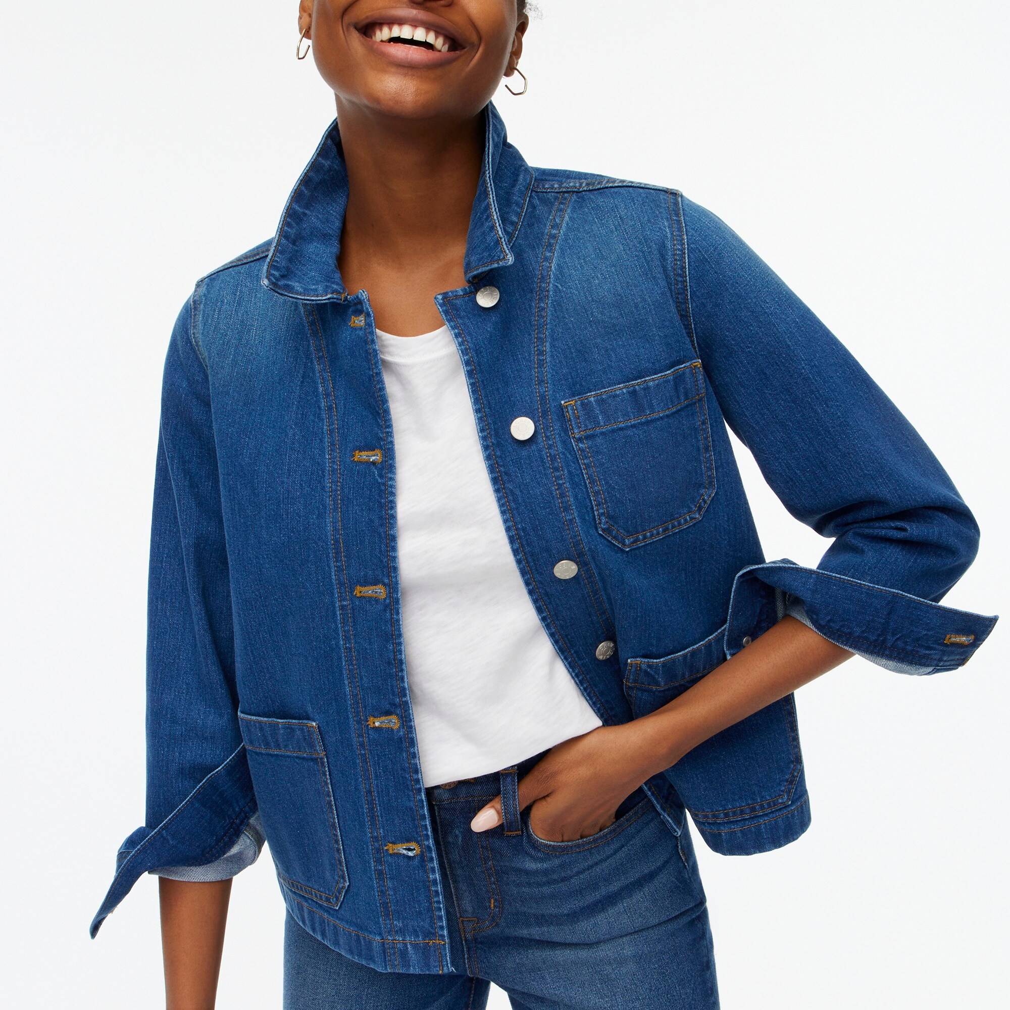 Factory Denim Chore Jacket For Women
