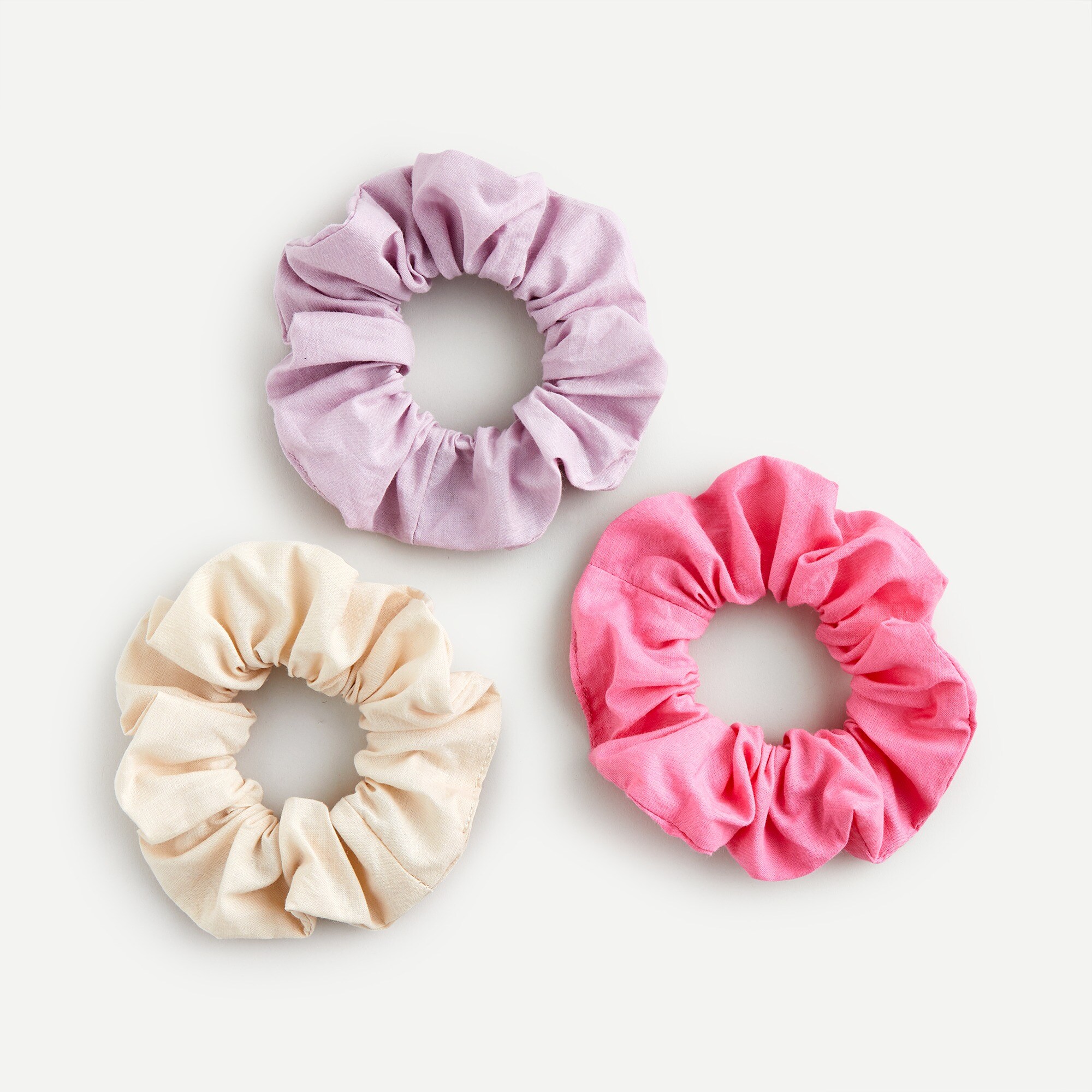 Three-pack of wide cotton scrunchies