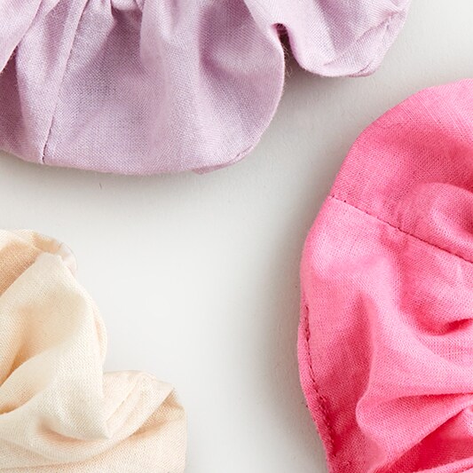 Three-pack of wide cotton scrunchies ORCHID ROSE IVORY j.crew: three-pack of wide cotton scrunchies for women