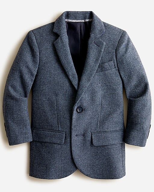  Boys' Ludlow suit jacket in wool-blend herringbone
